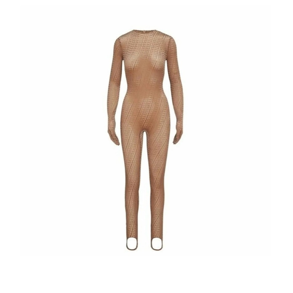 SKIMS NWT Velvet Logo Stirrup Catsuit